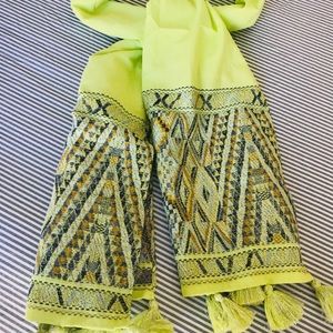 J.Crew (not Factory) lime woven cotton blend scarf